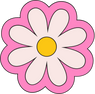 Bright Vibrant Lined Daisy Flower